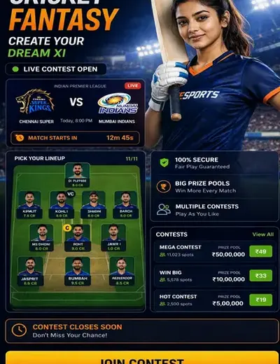 Come (Come Com) fantasy cricket & matchday visual 3
